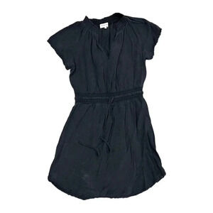 Bella Dahl Black Soraida Frayed Hem Dress S